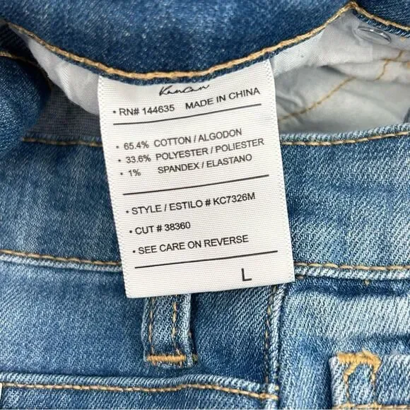 Kancan high rise hem detail jean shorts size large - Picture 6 of 7